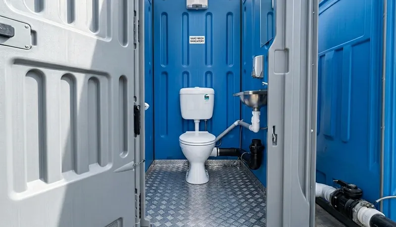 Sewer-Connected Portable Toilet construction deployment in Fayetteville, AR