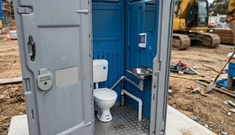 Sewer-Connected Portable Toilet rental unit in Fayetteville, AR
