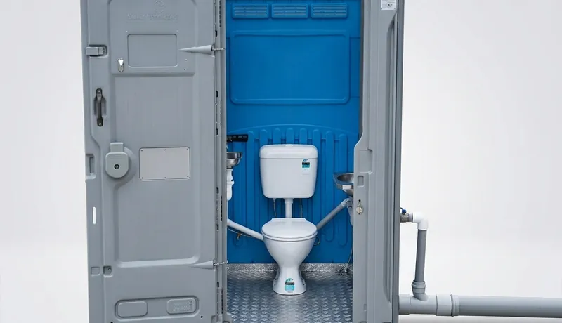 Sewer-Connected Portable Toilet on-site placement in Fayetteville, AR