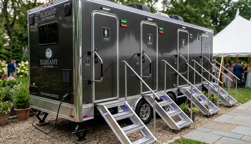Luxury Restroom Cabin event setup in Celina, Tx