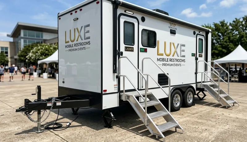 VIP Restroom Trailer clean interior in Celina, Tx